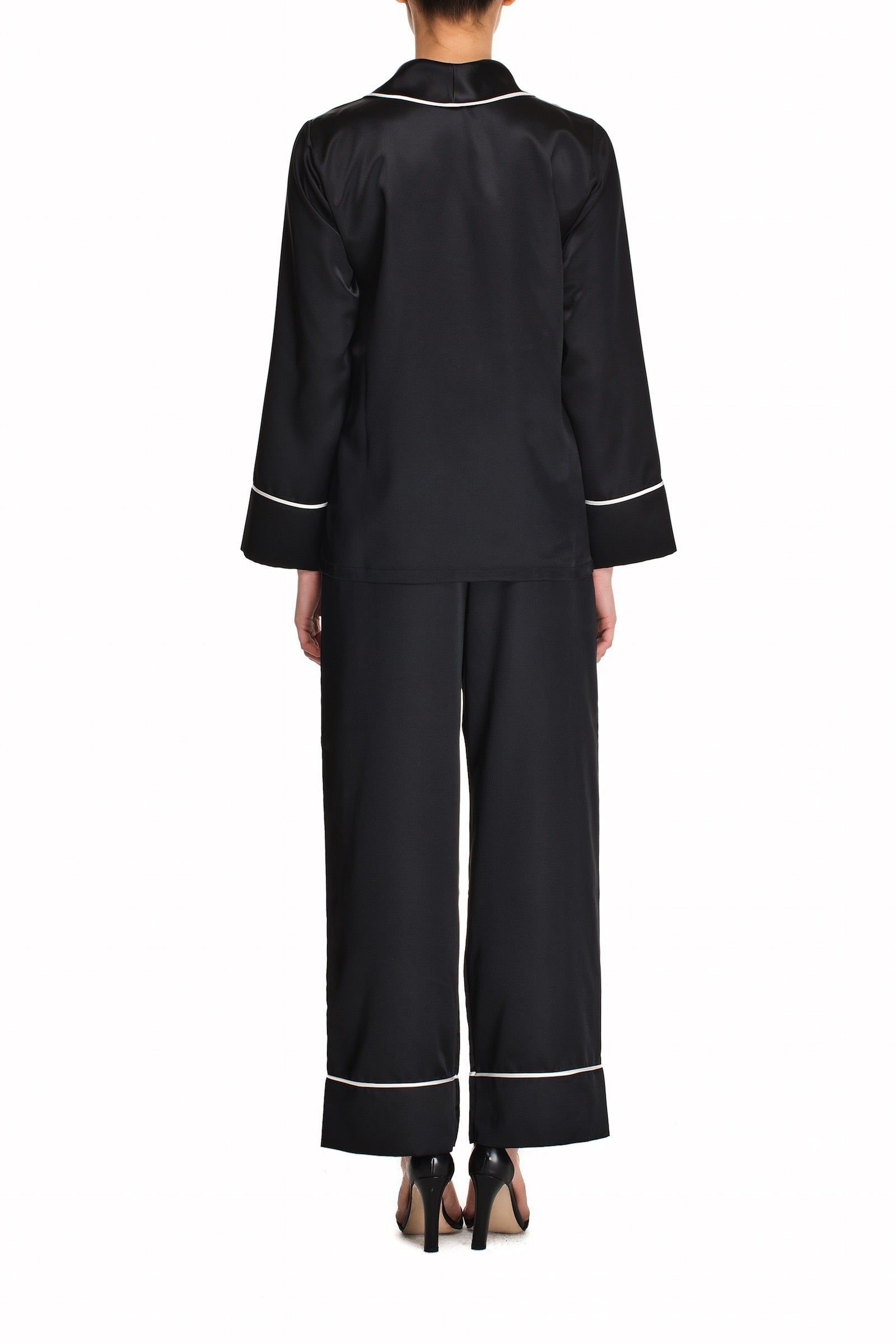 İpek Kıramer-Shangay Silk Pyjama Black-Pijama Takımı-3-Milagron.com