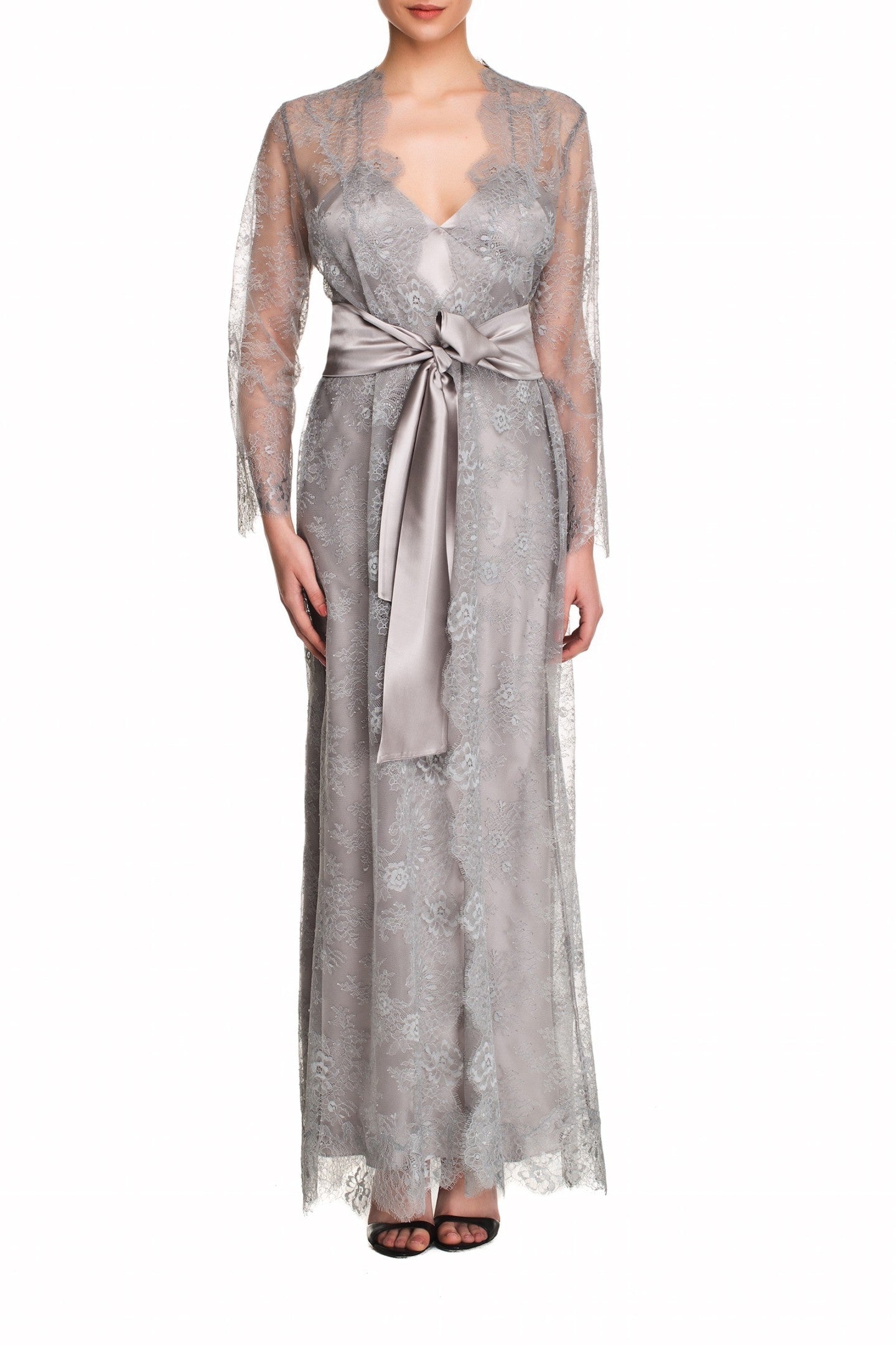 İpek Kıramer-Soprano Lace Robe Grey-Sabahlık-1-Milagron.com