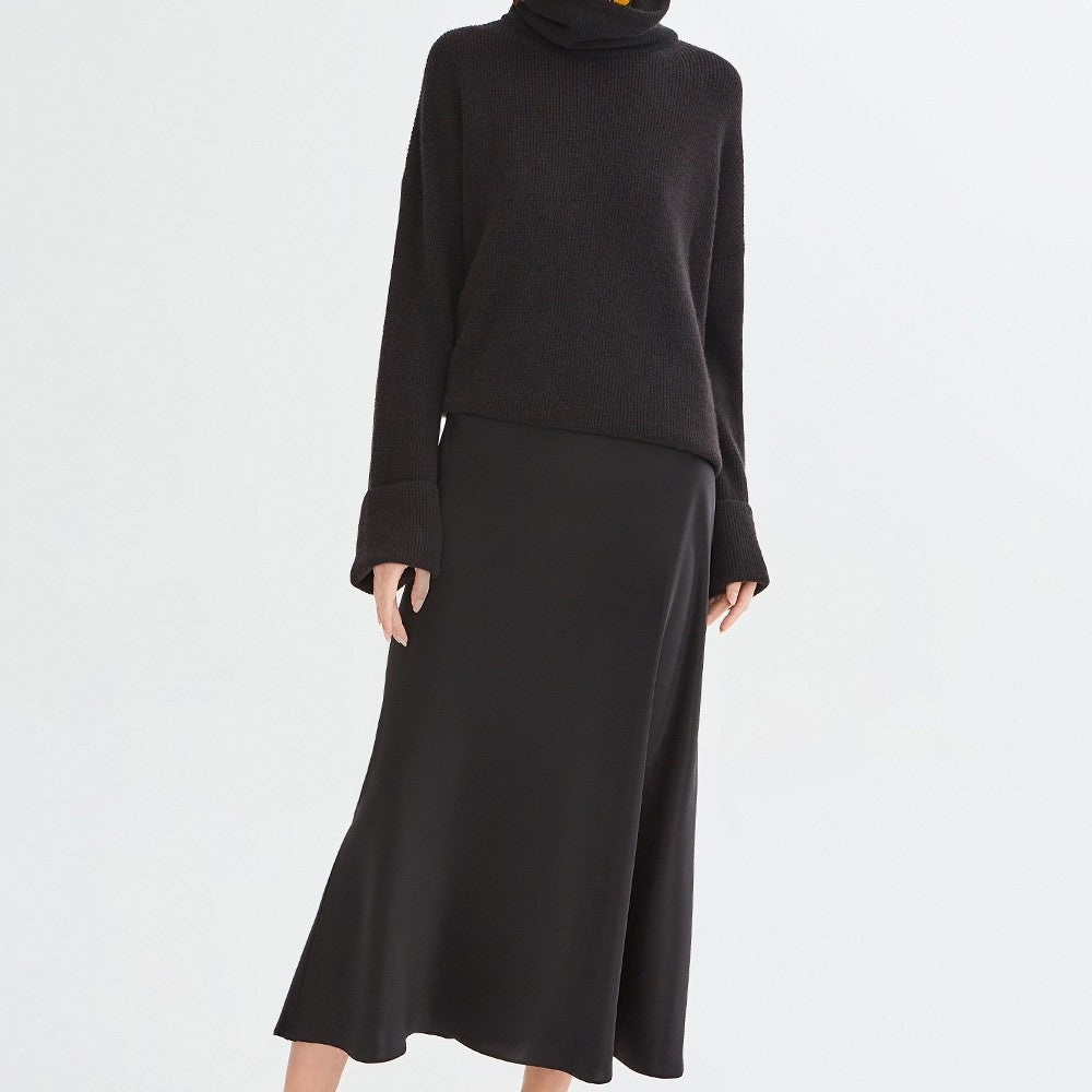 İpek Kıramer-Tango Silk Skirt Black-Elbise-1-Milagron.com