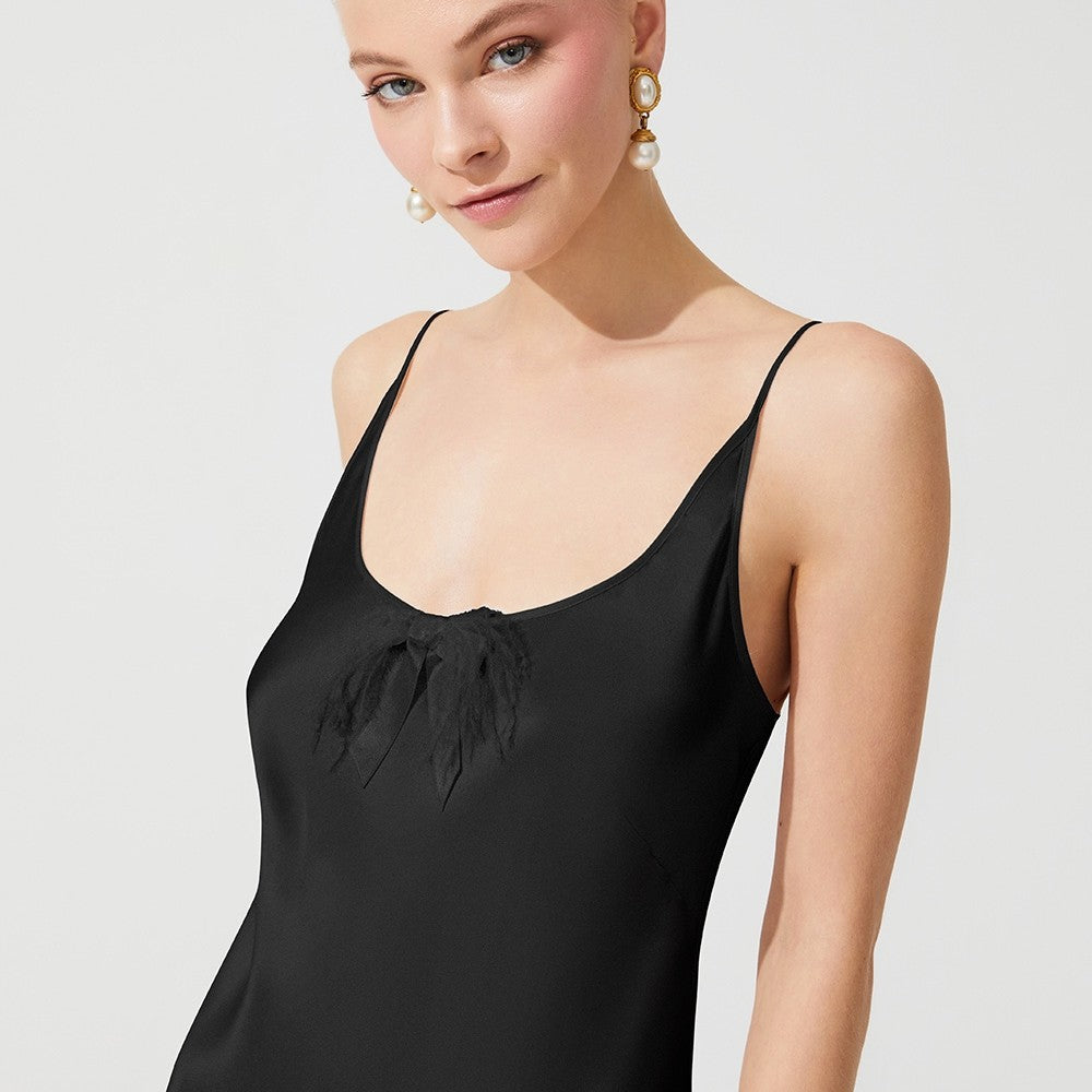 İpek Kıramer-The Moon Silk Chemise Black-Gecelik-5-Milagron.com