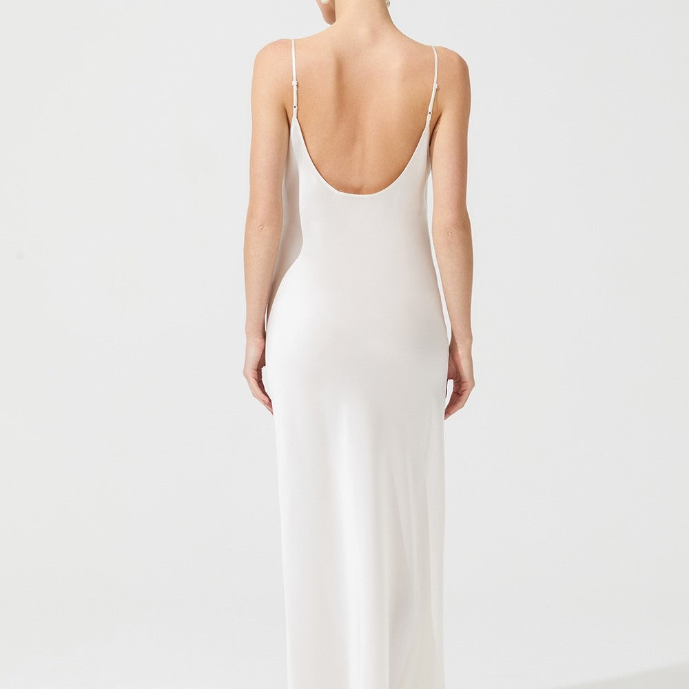 İpek Kıramer-The Moon Silk Chemise Ecru-Gecelik-2-Milagron.com