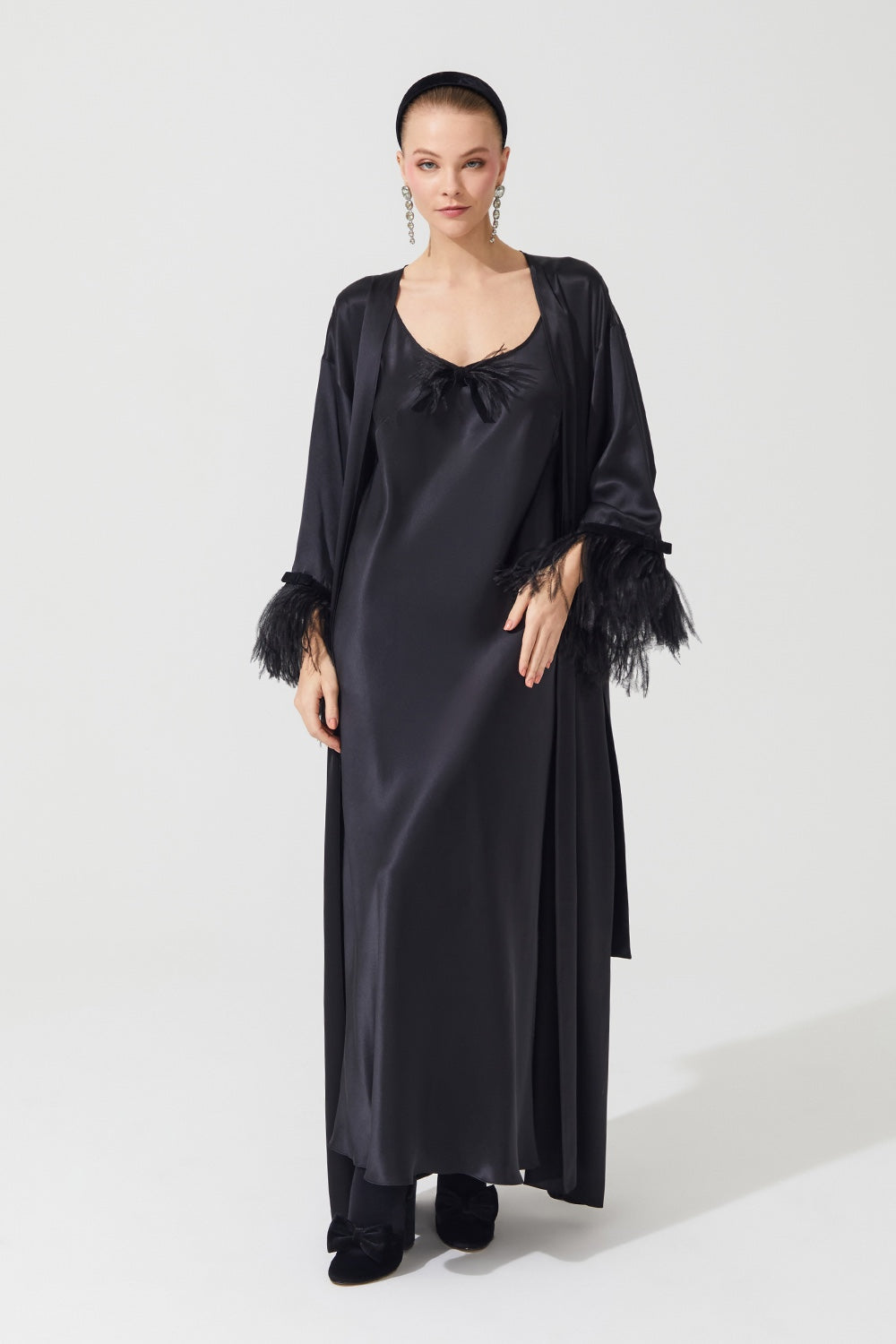 İpek Kıramer-The Moon Silk Robe Black-Elbise-2-Milagron.com