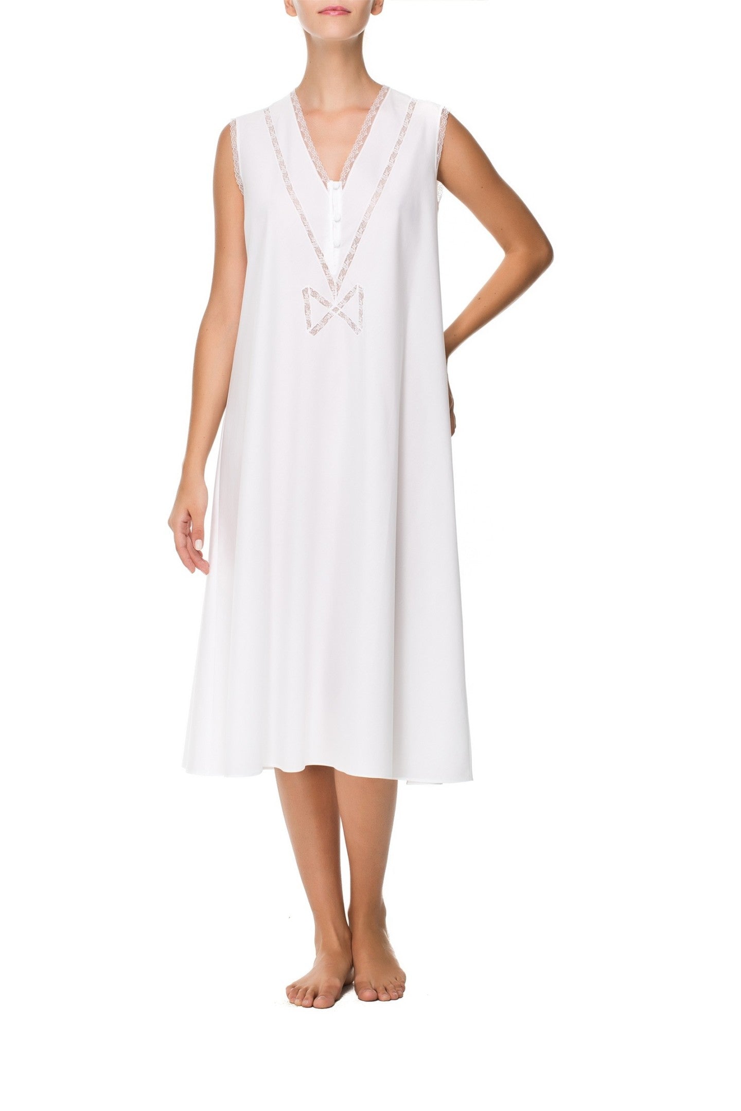 İpek Kıramer-Titi Cotton Chemise White-Gecelik-1-Milagron.com