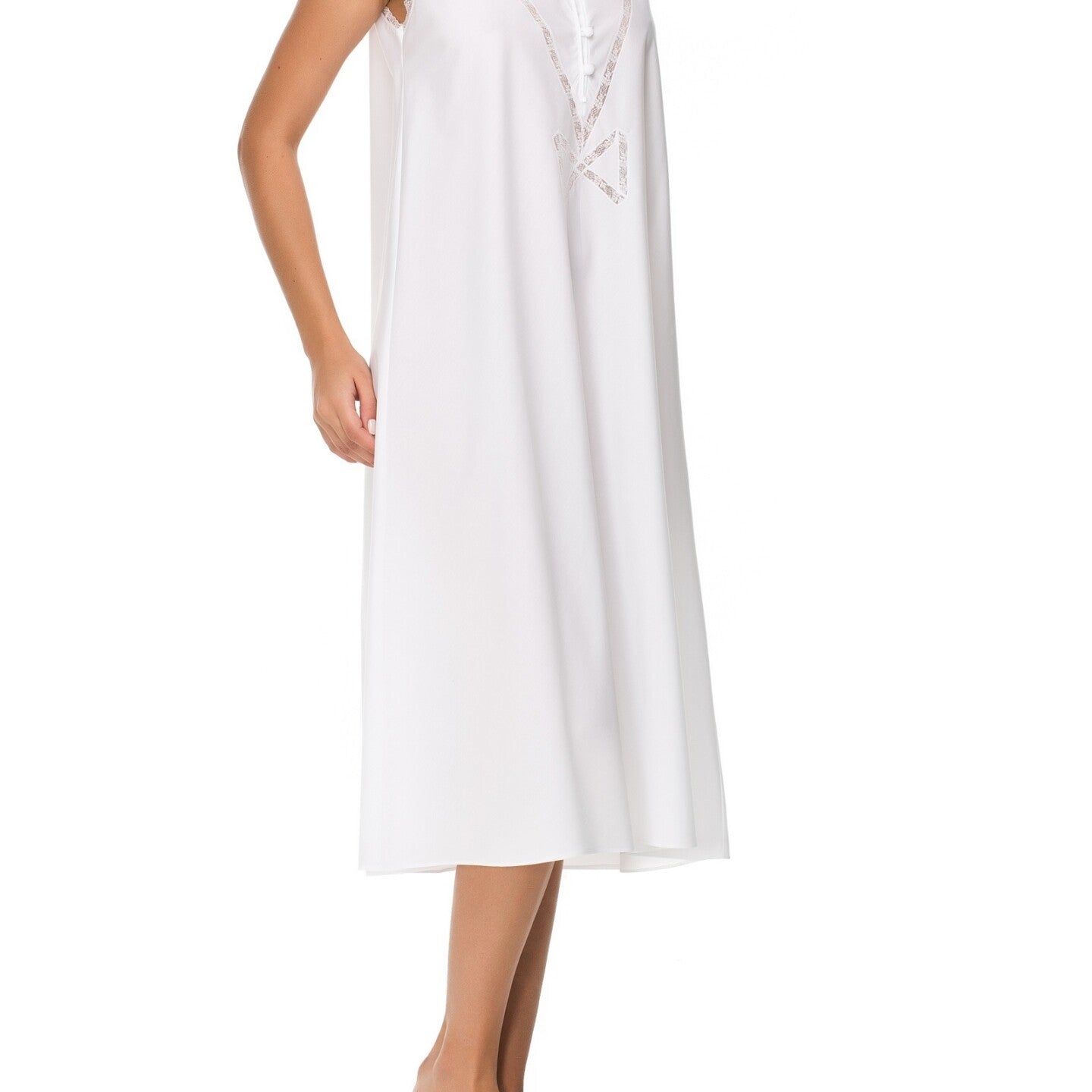 İpek Kıramer-Titi Cotton Chemise White-Gecelik-2-Milagron.com