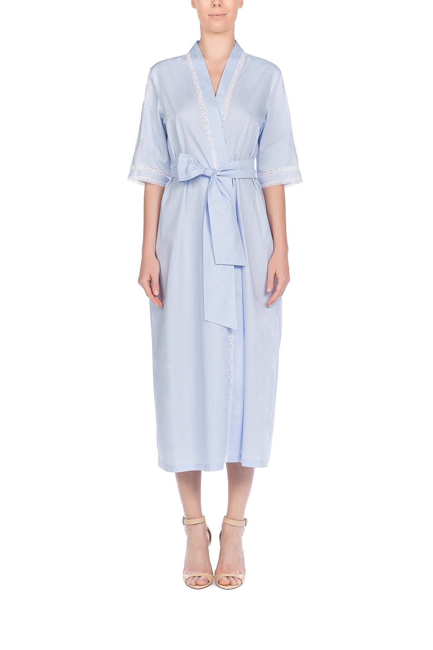 İpek Kıramer-Viboleyn Cotton Robe Blue-Sabahlık-1-Milagron.com