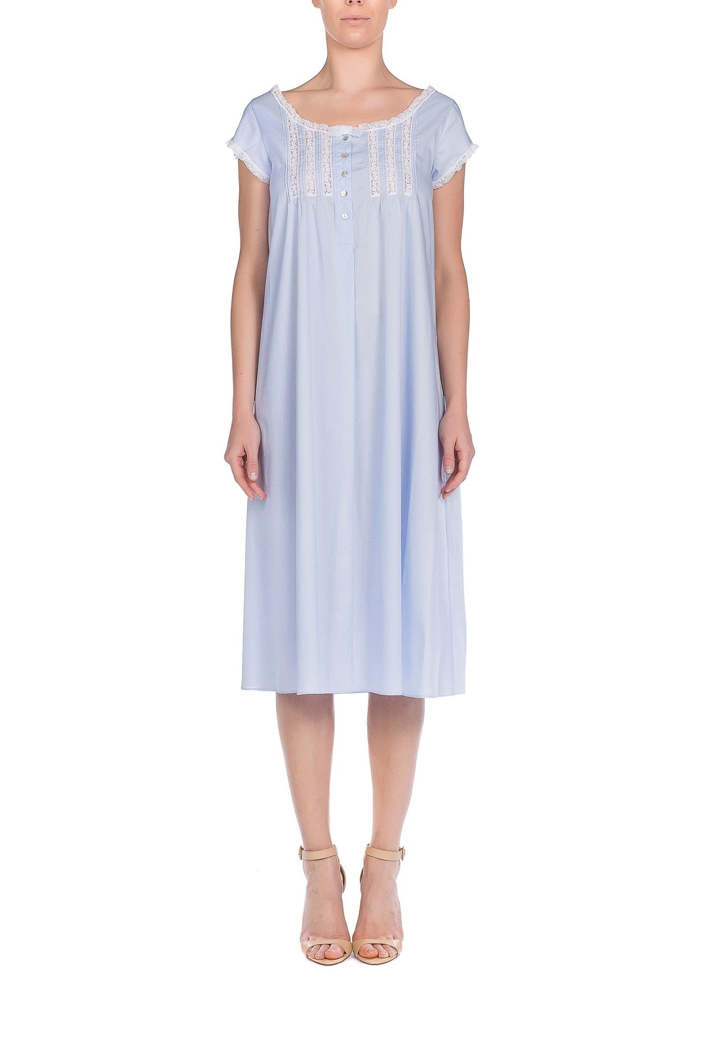 İpek Kıramer-Victorian Cotton Chemise Blue-Gecelik-1-Milagron.com