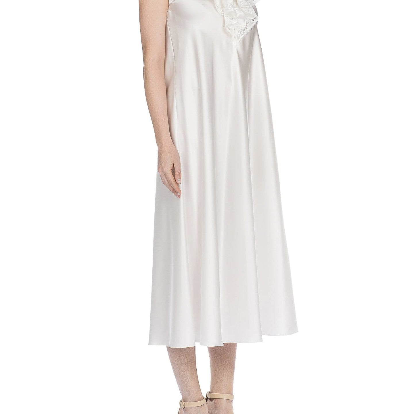 İpek Kıramer-Volan Silk Chemise Ecru-Gecelik-2-Milagron.com