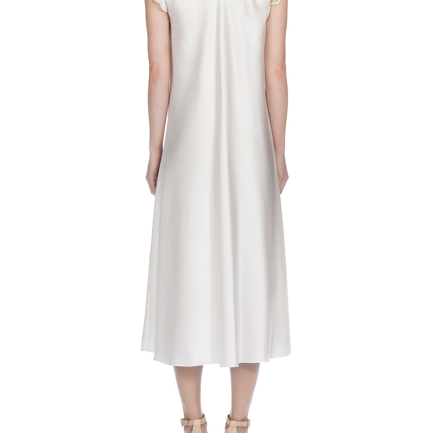 İpek Kıramer-Volan Silk Chemise Ecru-Gecelik-3-Milagron.com