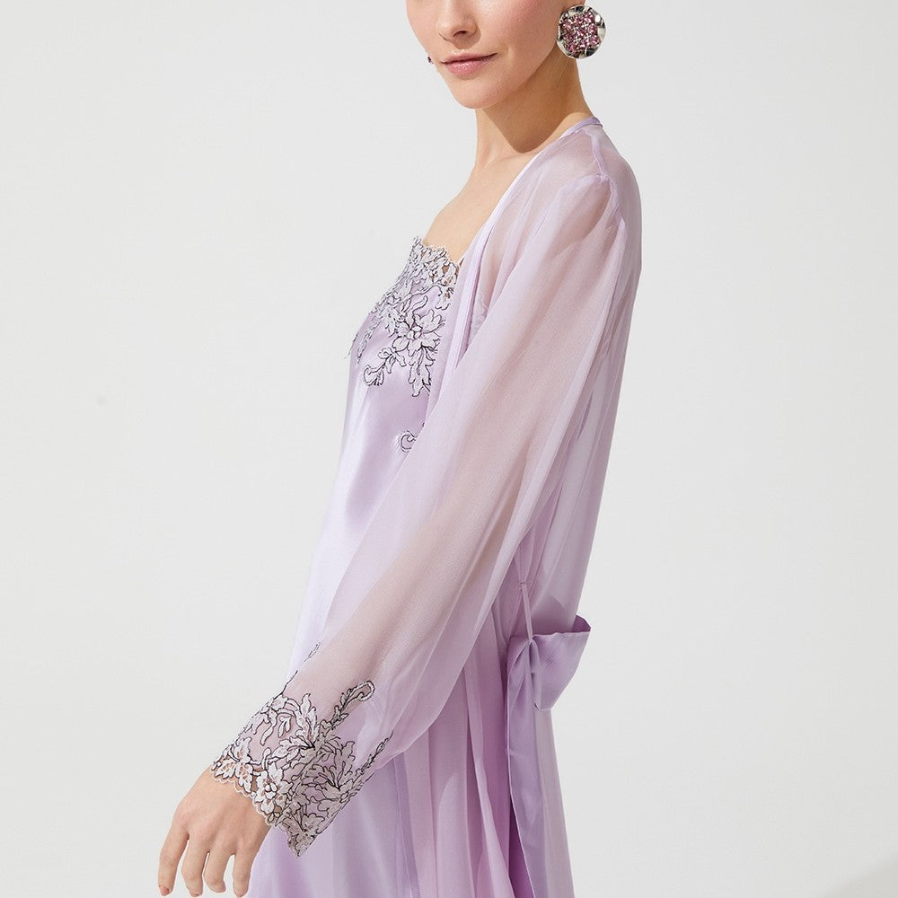İpek Kıramer-Zen Silk Long Robe Pink-Sabahlık-4-Milagron.com