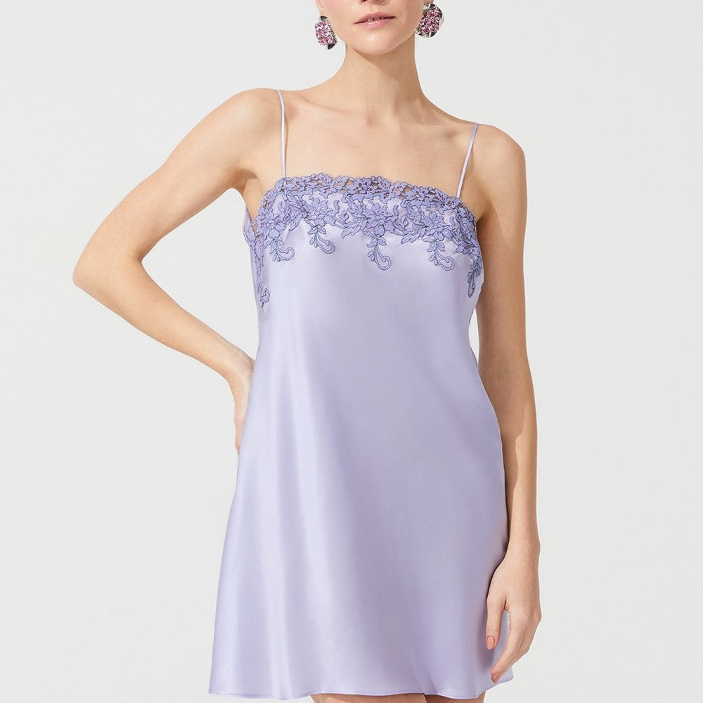 İpek Kıramer-Zen Silk Short Chemise Purple-Gecelik-1-Milagron.com