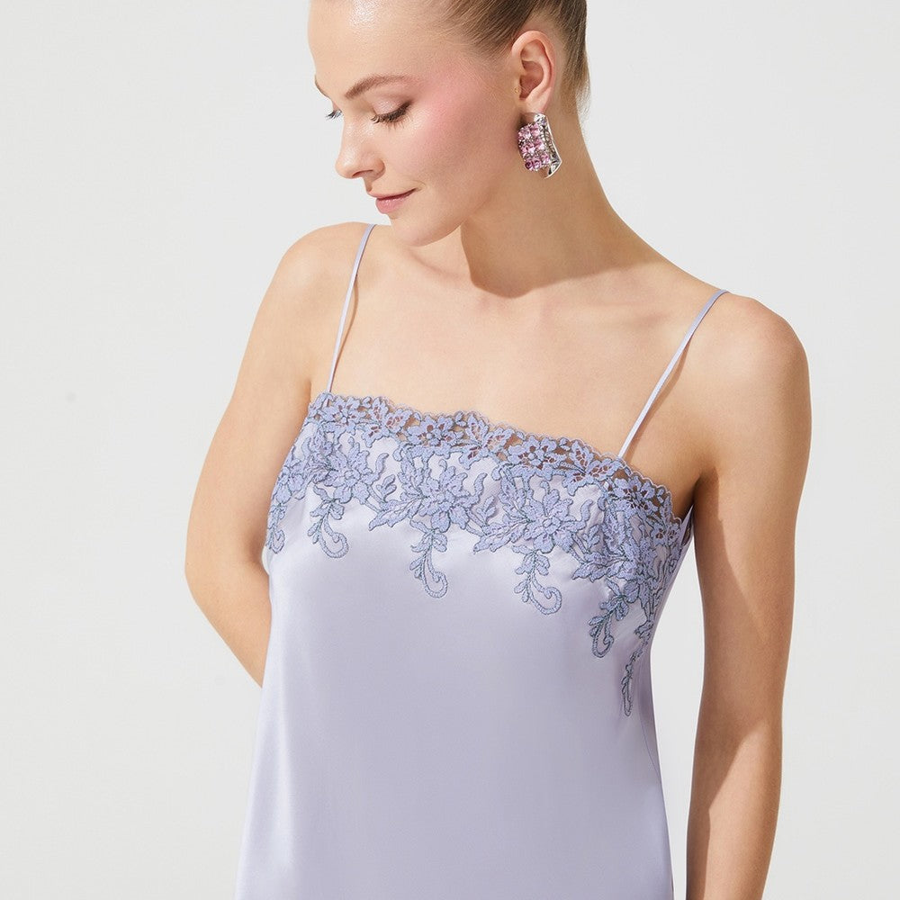 İpek Kıramer-Zen Silk Short Chemise Purple-Gecelik-2-Milagron.com