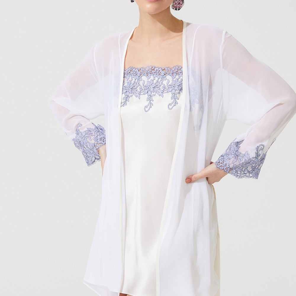 İpek Kıramer-Zen Silk Short Robe Ecru-Sabahlık-3-Milagron.com