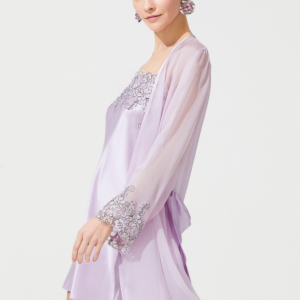İpek Kıramer-Zen Silk Short Robe Pink-Sabahlık-3-Milagron.com