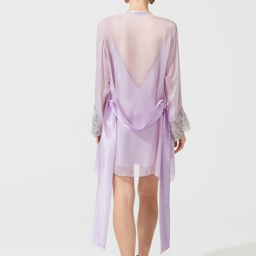 İpek Kıramer-Zen Silk Short Robe Pink-Sabahlık-5-Milagron.com