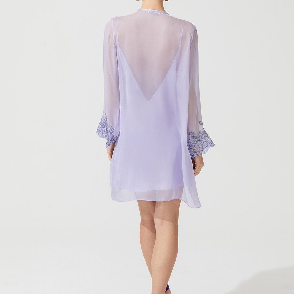 İpek Kıramer-Zen Silk Short Robe Purple-Sabahlık-4-Milagron.com