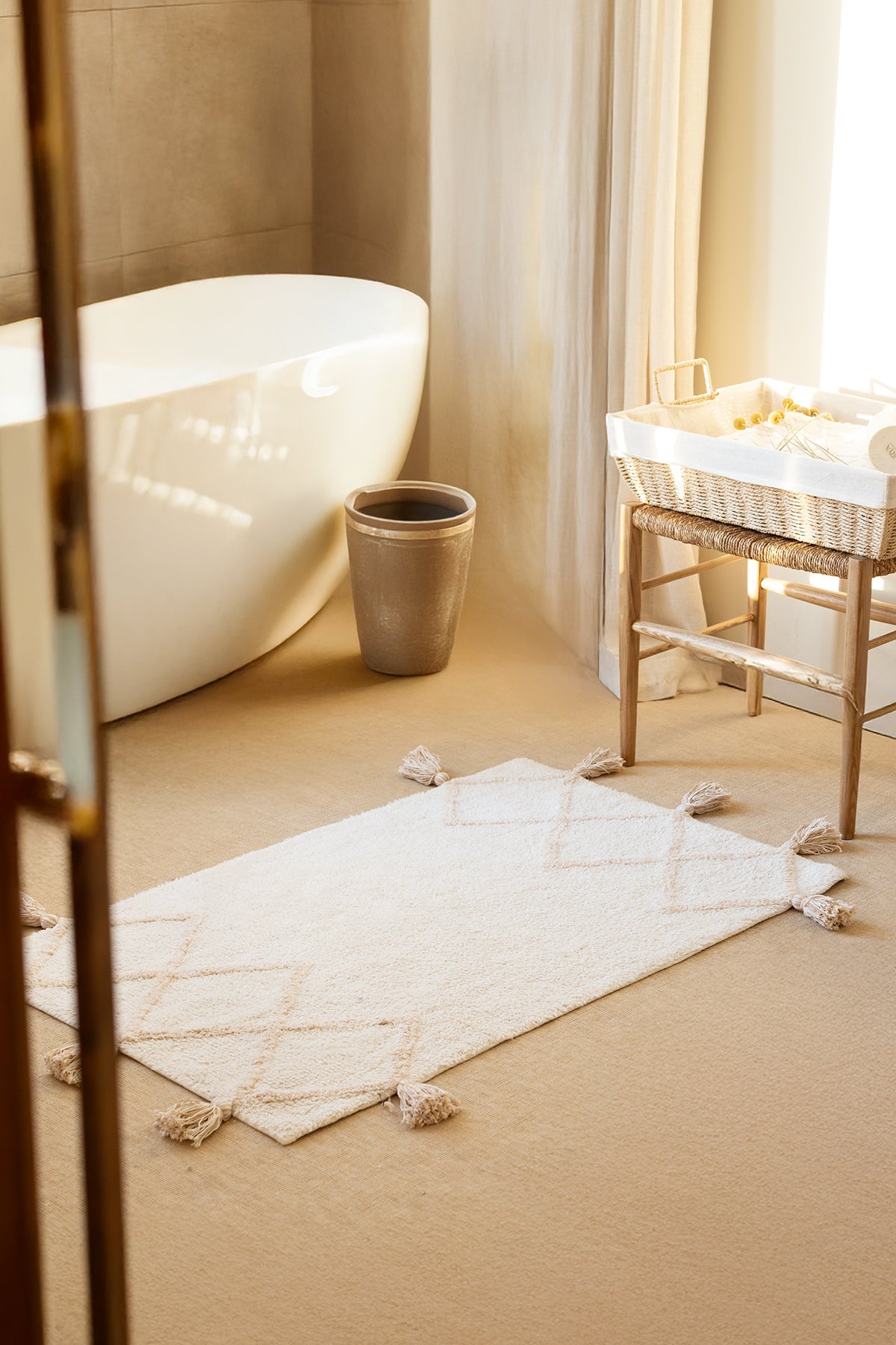 İrya-Agnes Banyo Paspası Krem 70x110 Cm-Banyo Paspası-2-Milagron.com