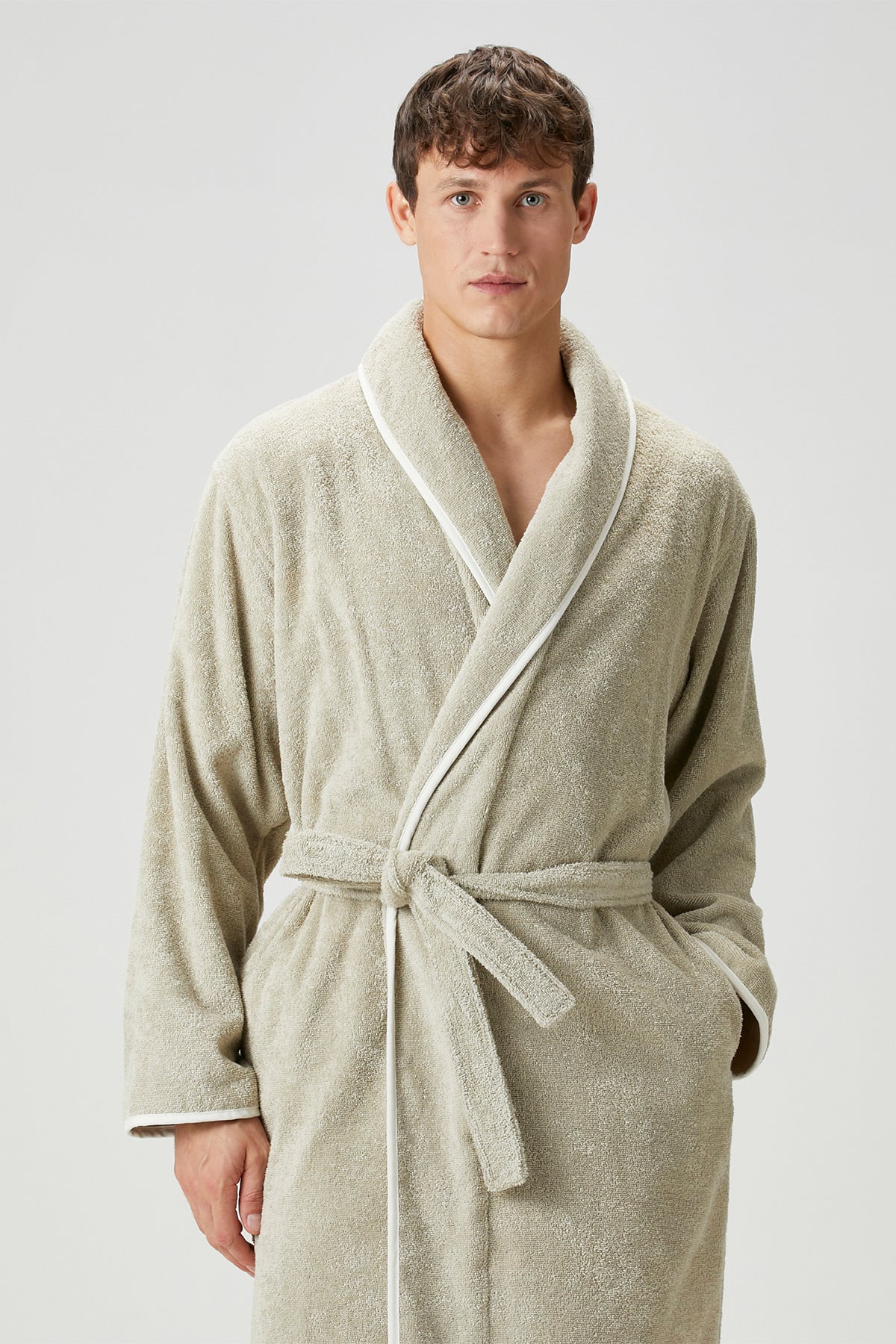 Irya-Allesi %100 Pamuk Erkek Bornoz Mint-Bornoz-3-Milagron.com