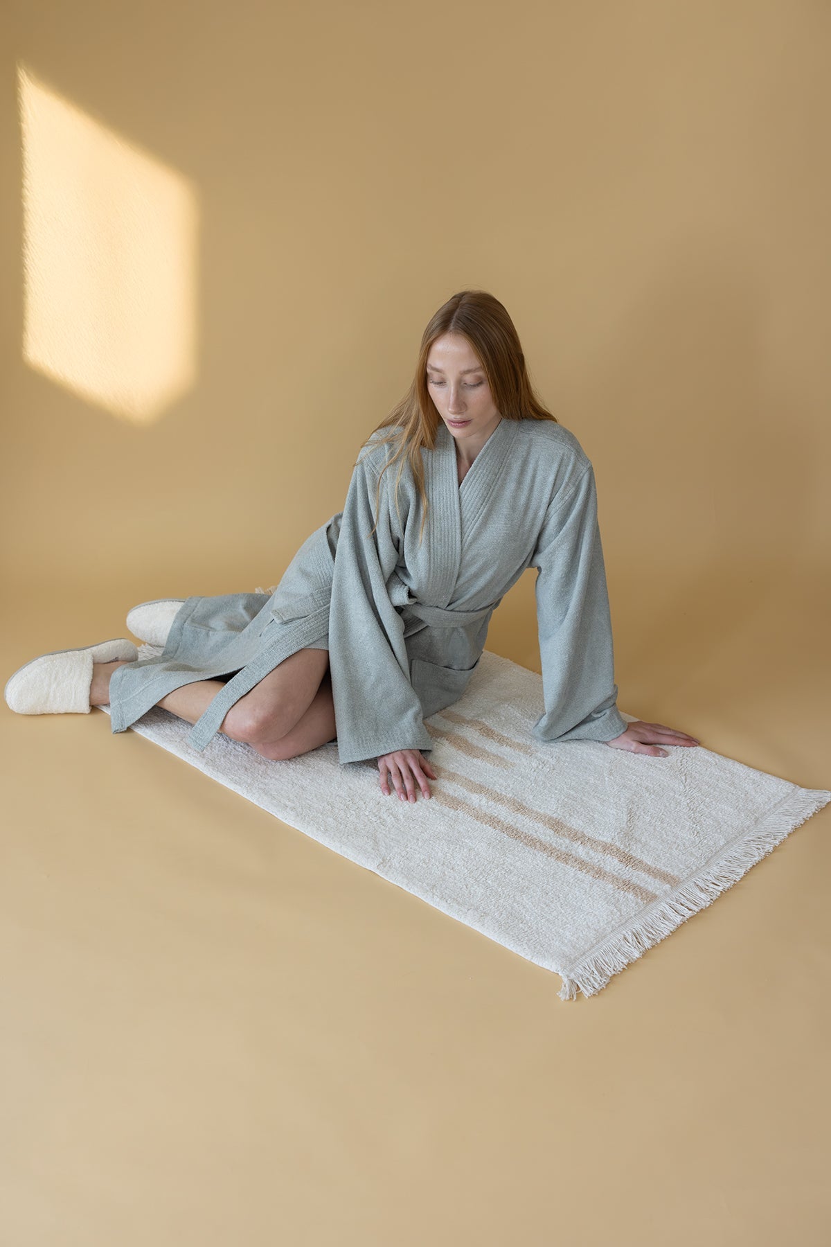 İrya-Bound Tekli Banyo Paspası %100 Pamuk 70x120 Cm Beyaz-Banyo Paspası-2-Milagron.com