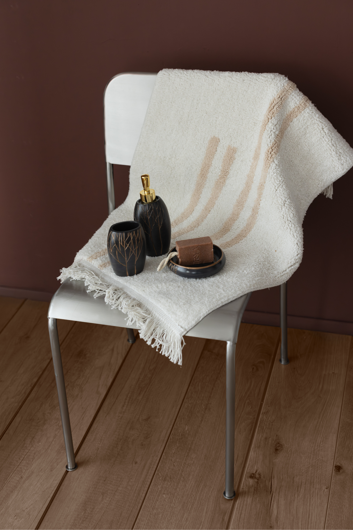 İrya-Bound Tekli Banyo Paspası %100 Pamuk 70x120 Cm Beyaz-Banyo Paspası-6-Milagron.com