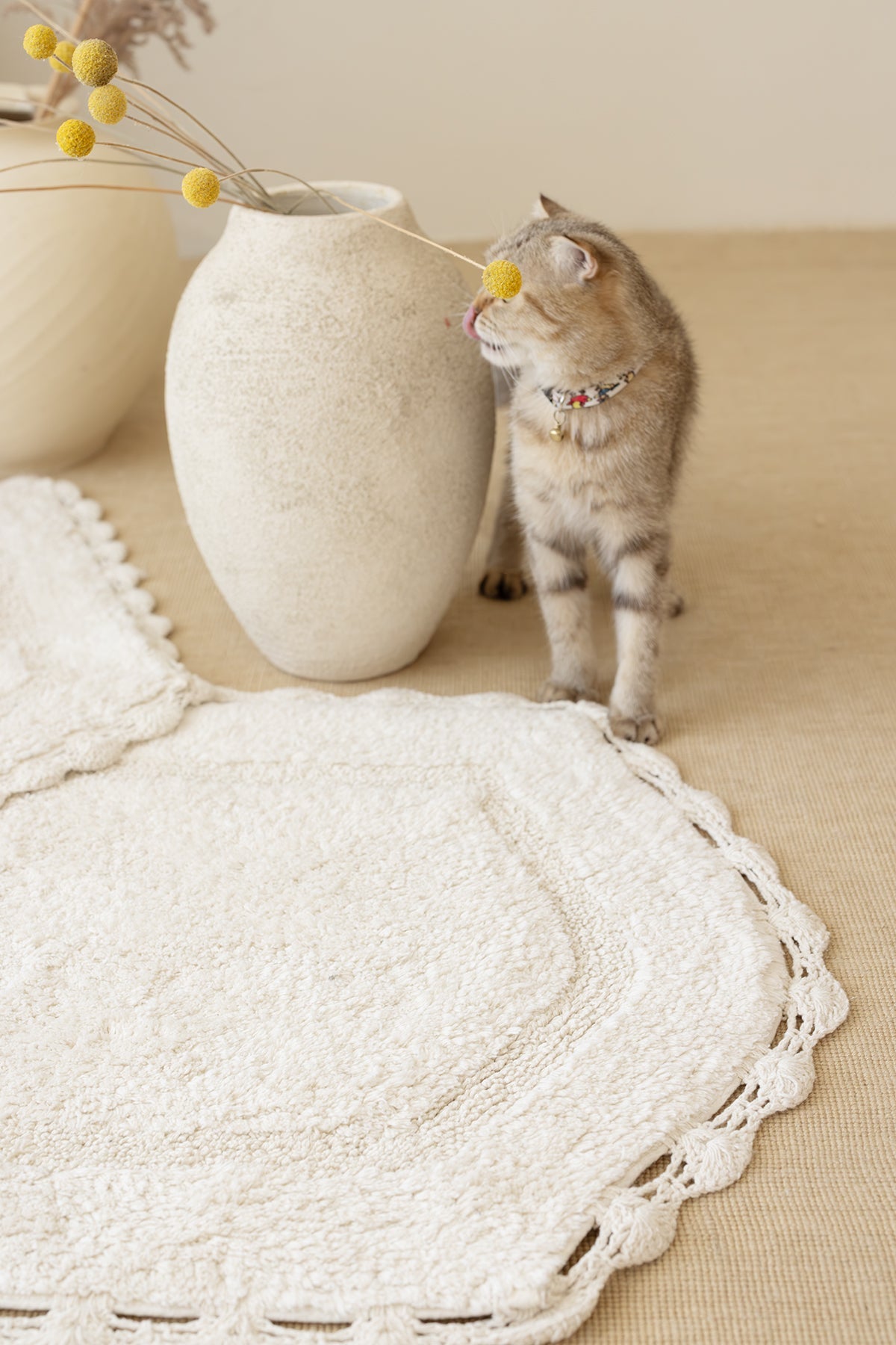 İrya-Dale 2’li Takım Banyo Paspası %100 Pamuk 40x60 + 60x90 Ekru-Banyo Paspası-3-Milagron.com