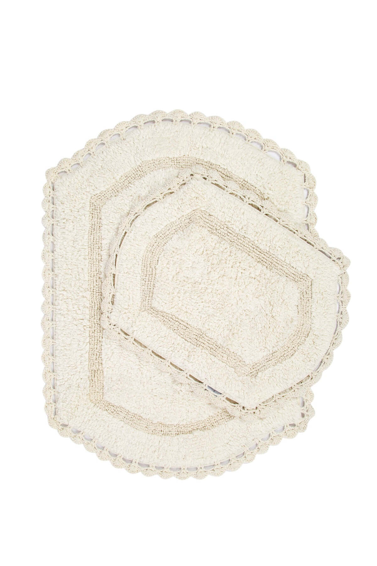 İrya-Dale 2’li Takım Banyo Paspası %100 Pamuk 40x60 + 60x90 Ekru-Banyo Paspası-4-Milagron.com