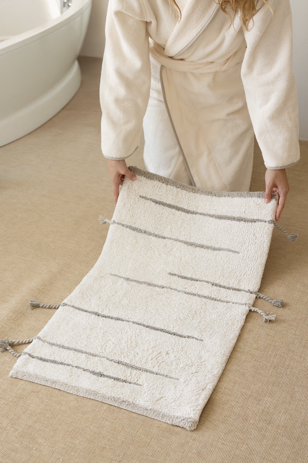 İrya-Earth Tekli Banyo Paspası %100 Pamuk 50x80 Cm Yeşil-Banyo Paspası-1-Milagron.com