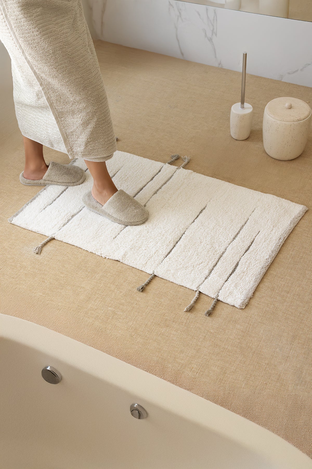 İrya-Earth Tekli Banyo Paspası %100 Pamuk 50x80 Cm Yeşil-Banyo Paspası-2-Milagron.com