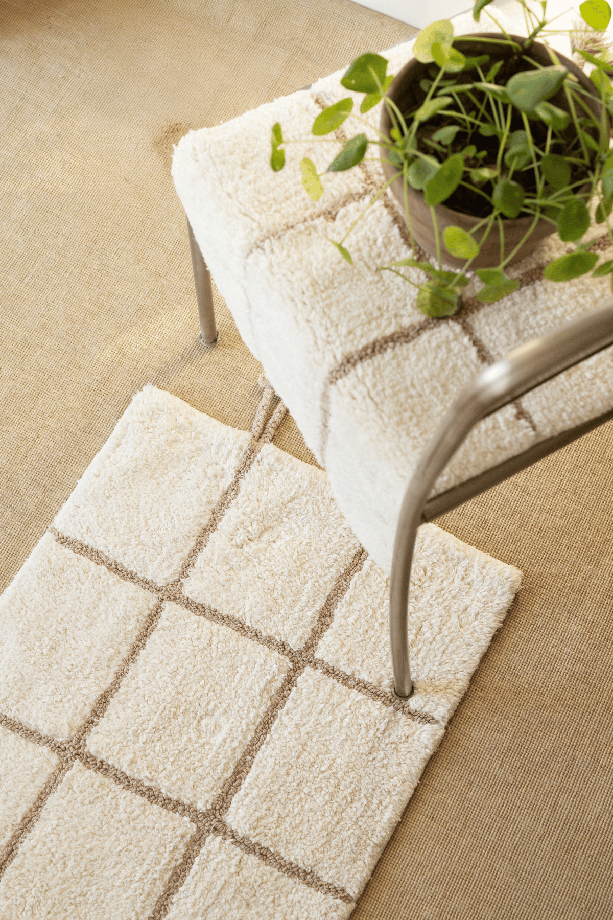 İrya-Elani Tekli Banyo Paspası %100 Pamuk 50x80 Cm Bej-Banyo Paspası-2-Milagron.com