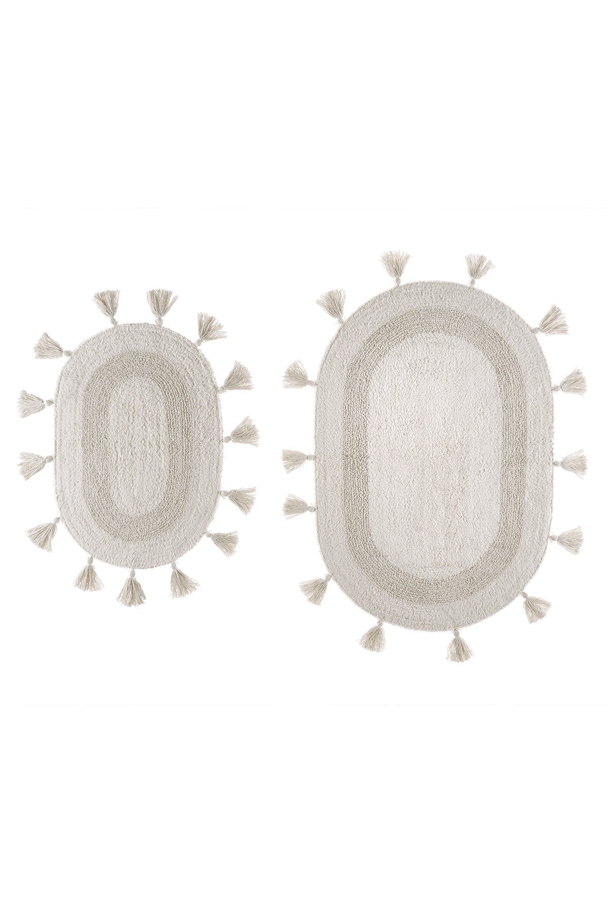 İrya-Hana 2’li Takım Banyo Paspası %100 Pamuk 40x60 + 60x90 Ekru-Takım Banyo Paspası-8-Milagron.com