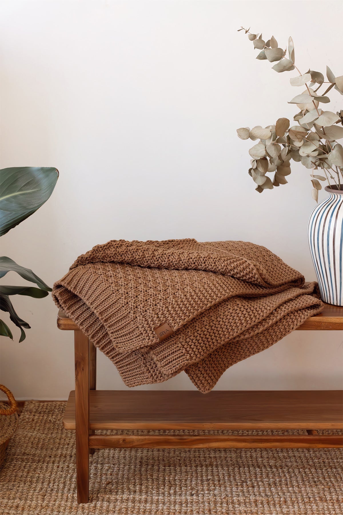 Irya-Hazel örme Battaniye 130x170 Kahverengi-Battaniye-3-Milagron.com