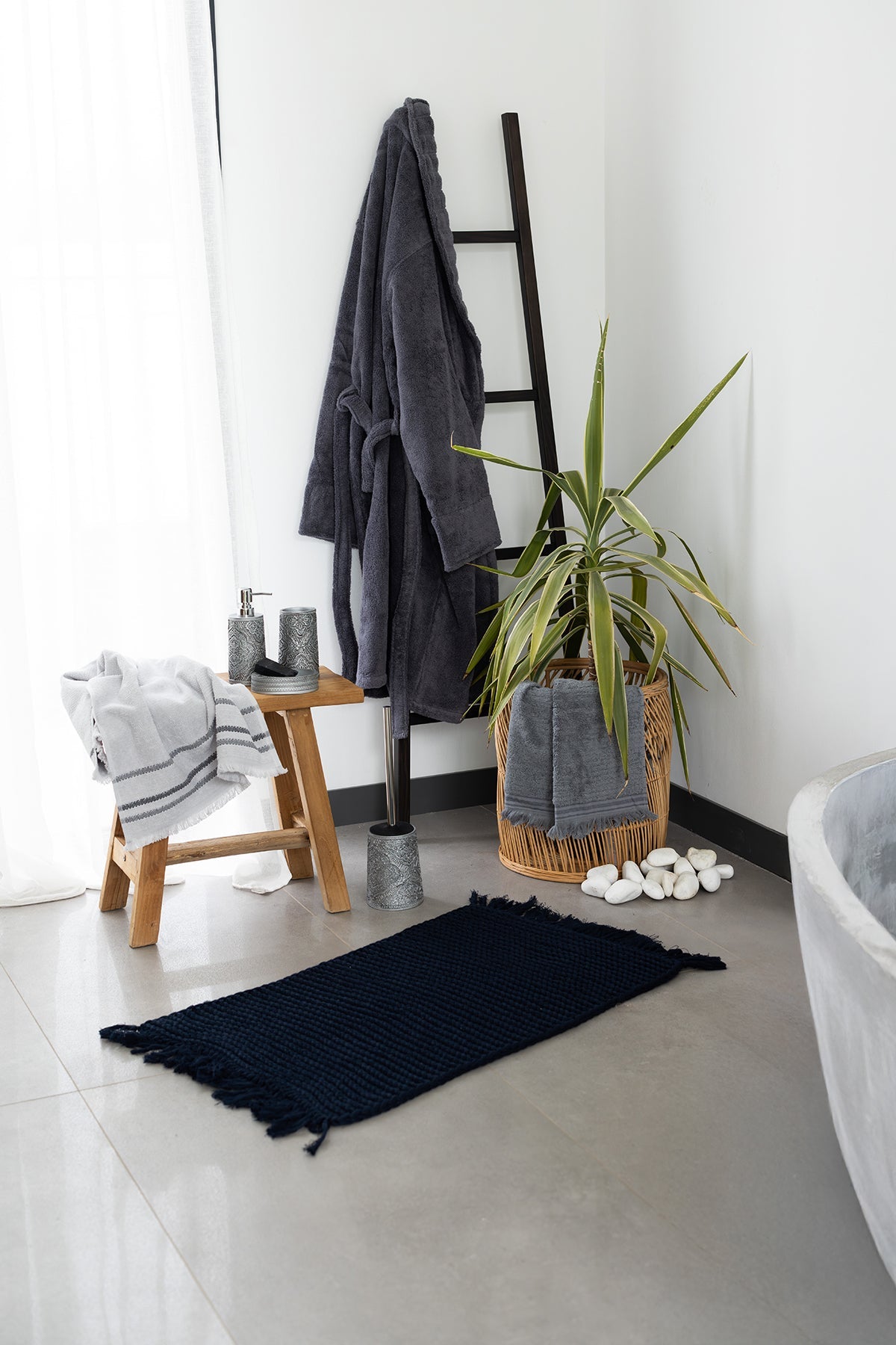 Irya-İntegra Banyo Havlusu 90x150 Cm Gri-Havlu-4-Milagron.com