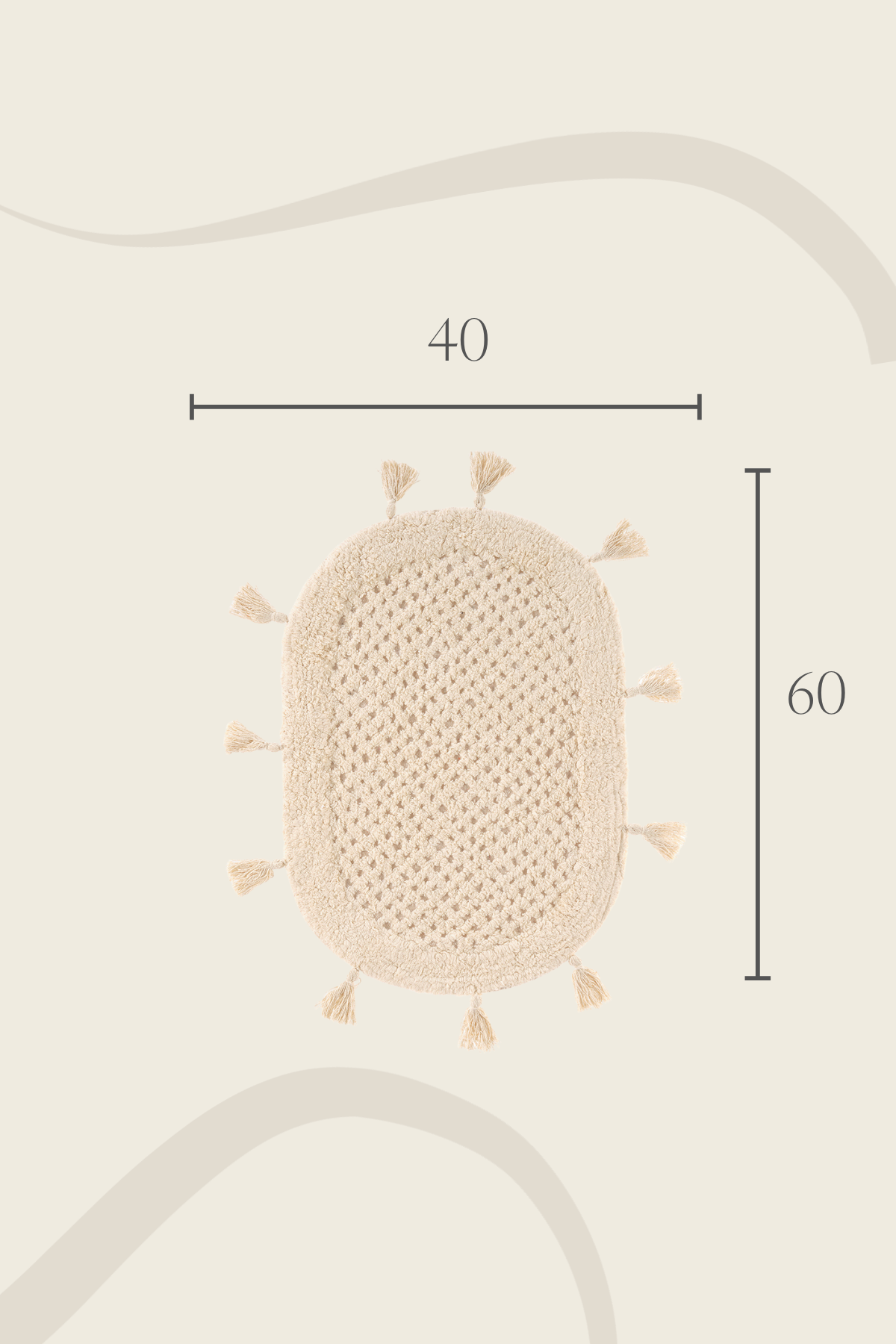İrya-Lampetie Elora Tekli Banyo Paspası 40x60 Bej-Banyo Paspası-4-Milagron.com