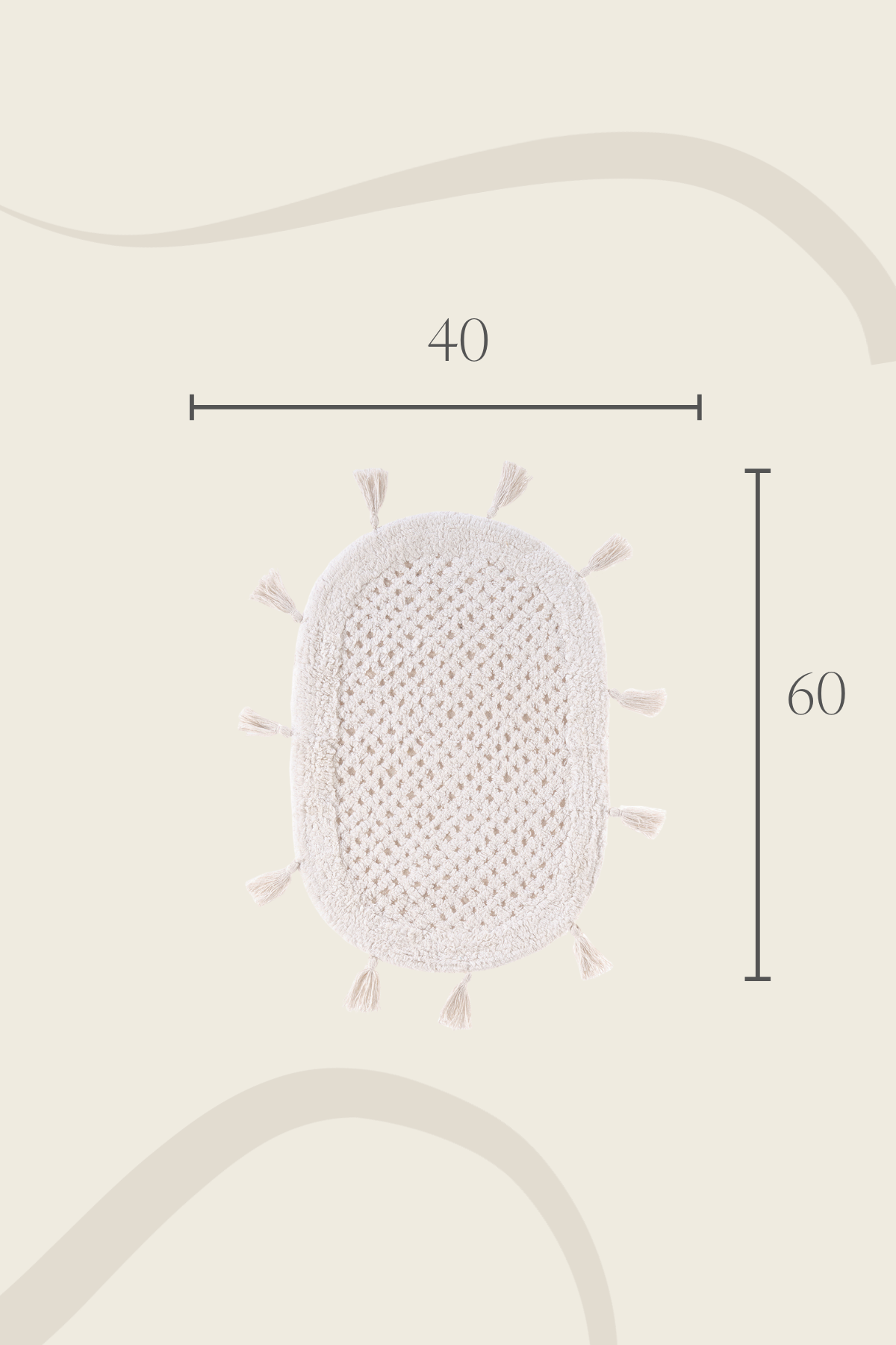 İrya-Lampetie Elora Tekli Banyo Paspası 40x60 Ekru-Banyo Paspası-3-Milagron.com
