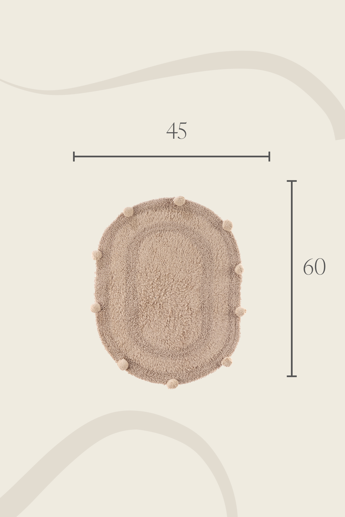 İrya-Lampetie Eris Tekli Banyo Paspası 45x60 Kahverengi-Banyo Paspası-2-Milagron.com