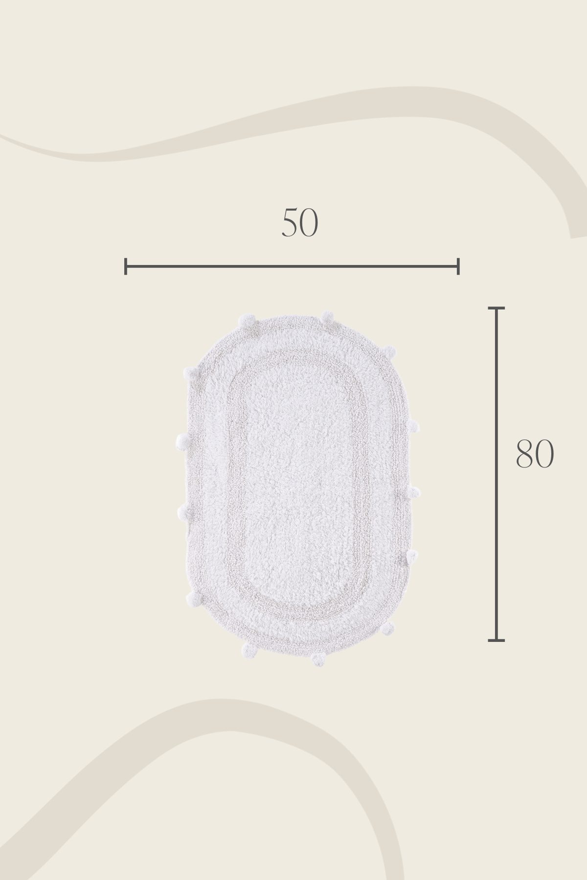 İrya-Lampetie Eris Tekli Banyo Paspası 50x80 Beyaz-Banyo Paspası-2-Milagron.com