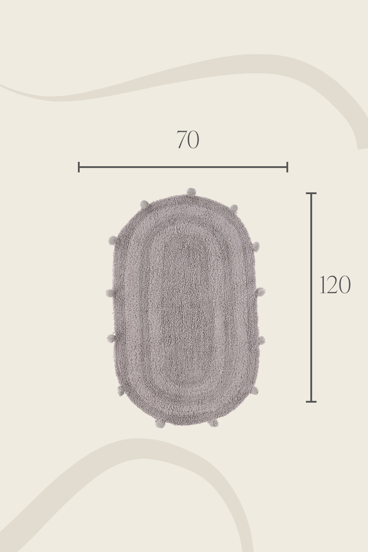 İrya-Lampetie Eris Tekli Banyo Paspası 70x120 Gri-Banyo Paspası-3-Milagron.com