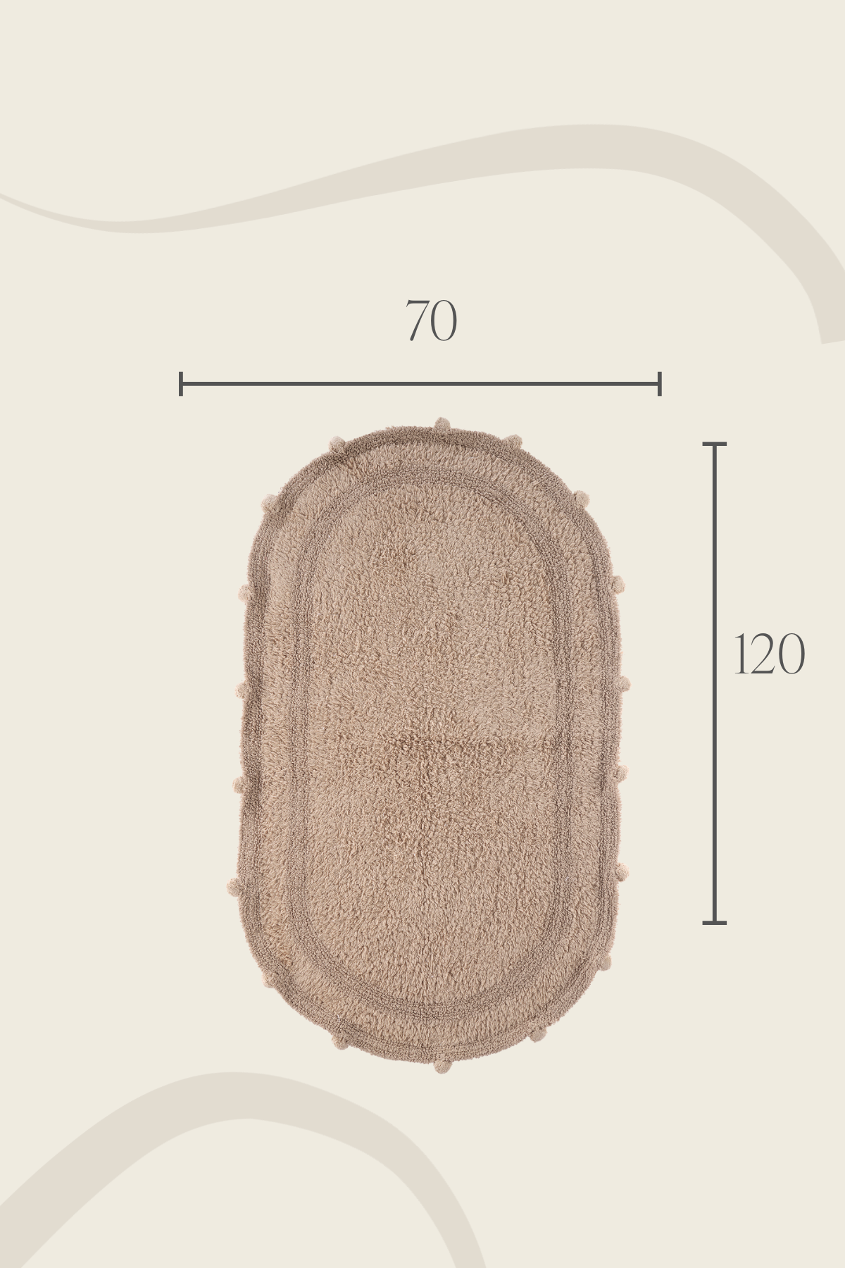 İrya-Lampetie Eris Tekli Banyo Paspası 70x120 Kahvarengi-Banyo Paspası-3-Milagron.com