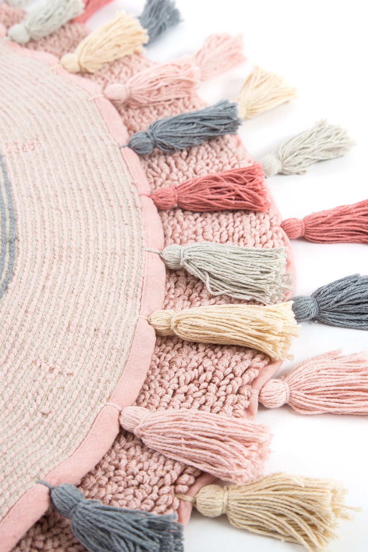 Irya-Laura Yuvarlak Banyo Paspası %100 Pamuk 100x100 Pembe-Paspas-7-Milagron.com