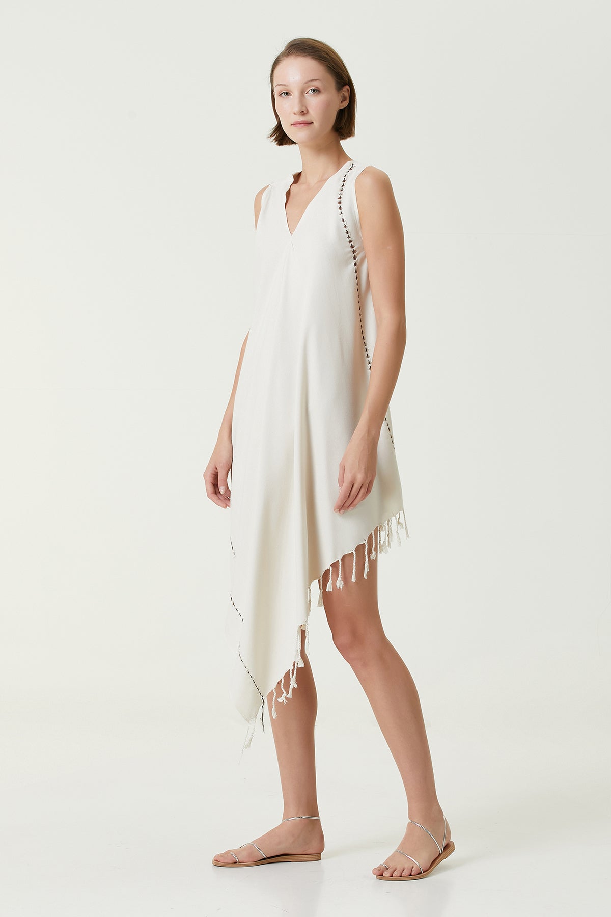 Irya-Layla Askılı Elbise Bej-Elbise-3-Milagron.com