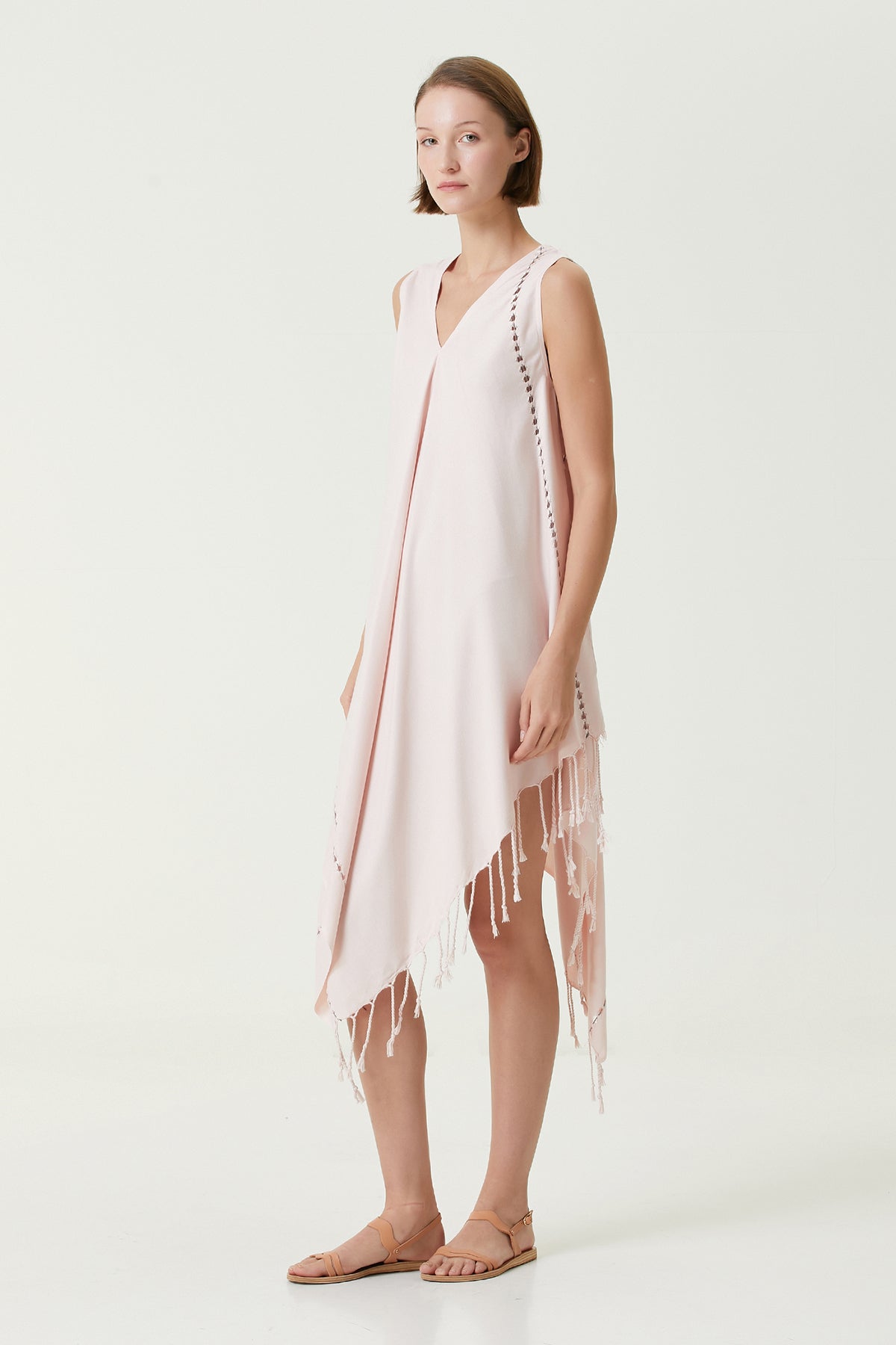 Irya-Layla Askılı Elbise Pudra-Elbise-3-Milagron.com