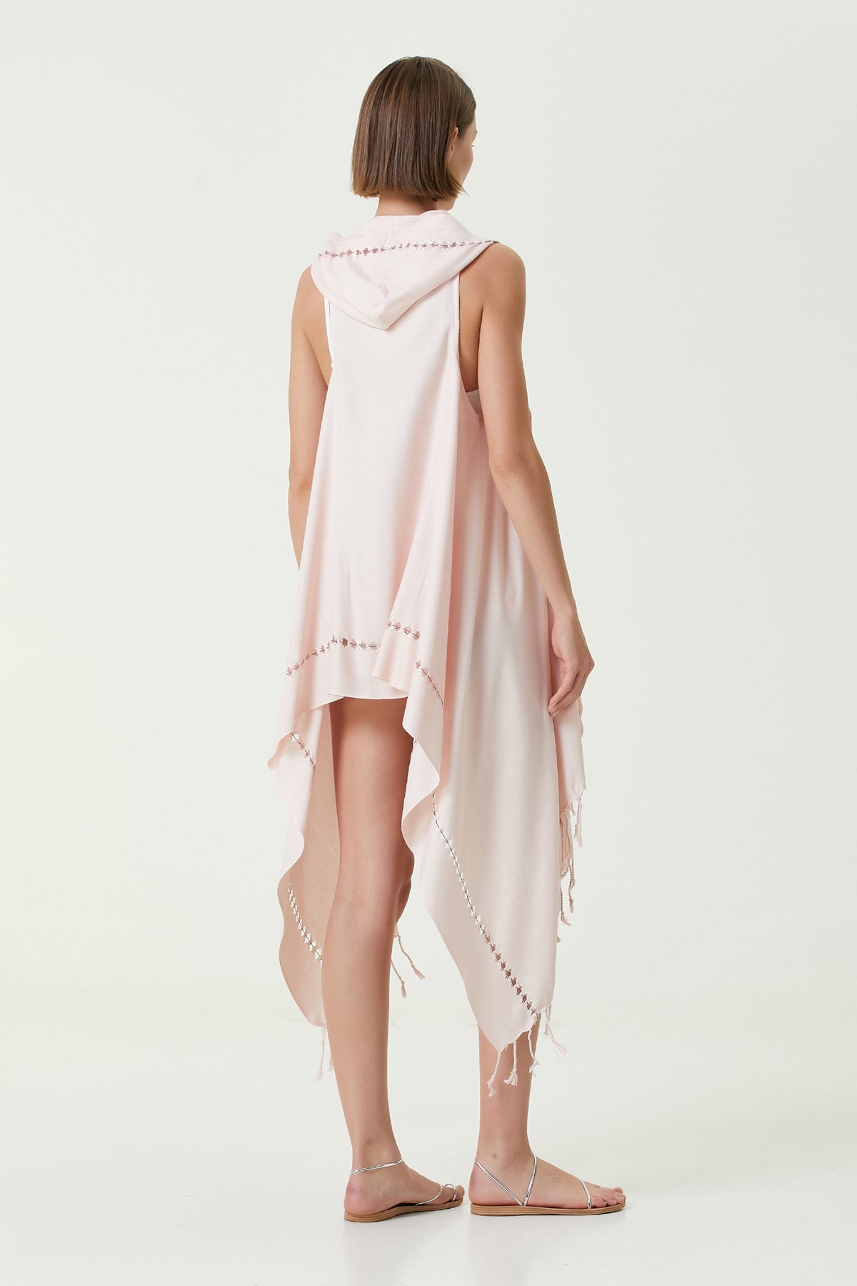 Irya-Layla Kapüşonlu Elbise Pudra-Elbise-5-Milagron.com