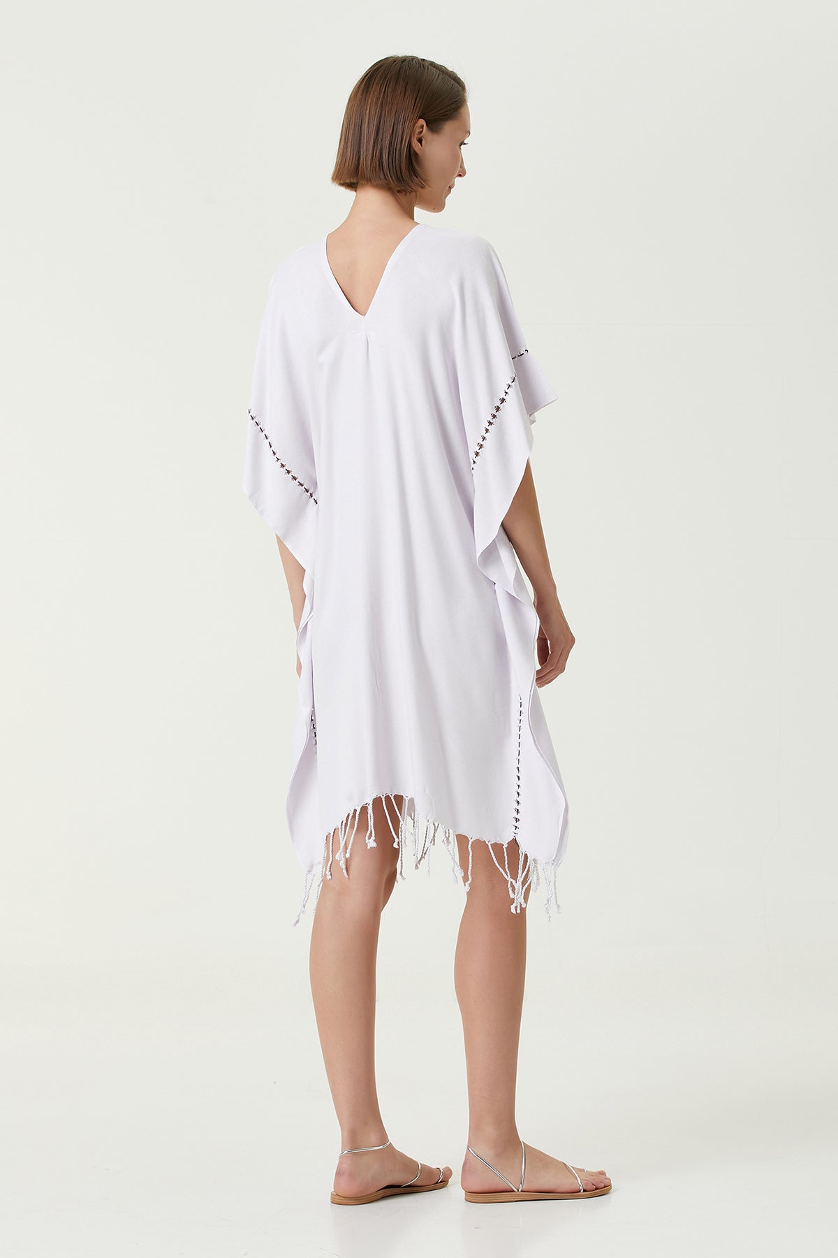 Irya-Layla V Yaka Elbise Lila-Elbise-5-Milagron.com