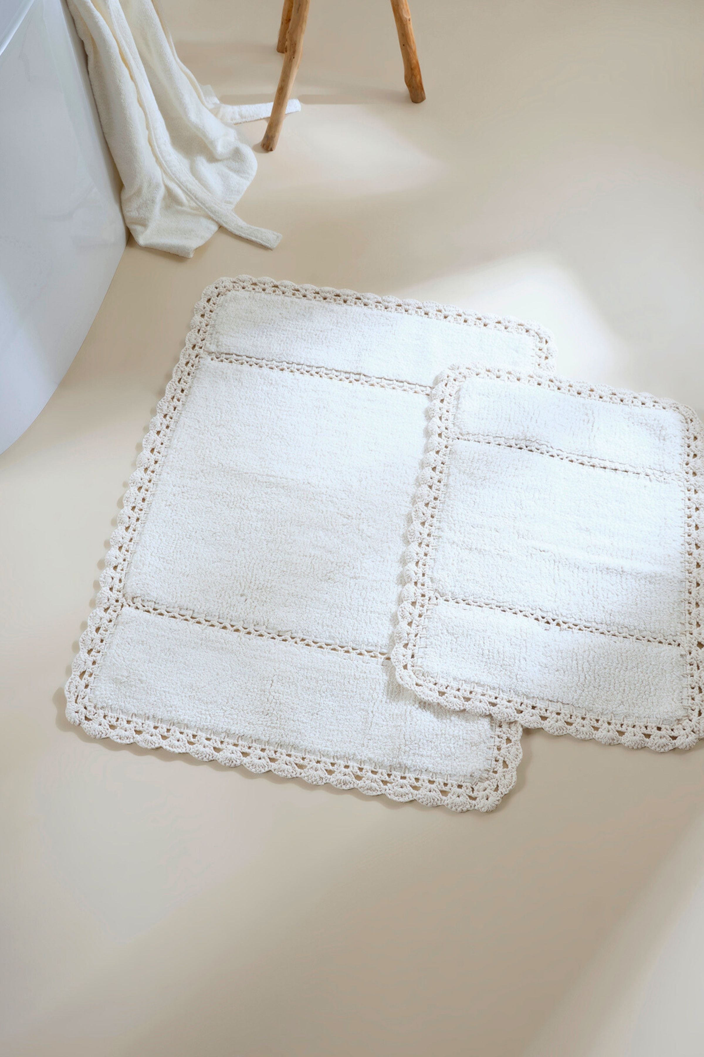 Irya-Lorinda 2’li Takım Banyo Paspası %100 Pamuk 40x60 + 60x90-Paspas-1-Milagron.com