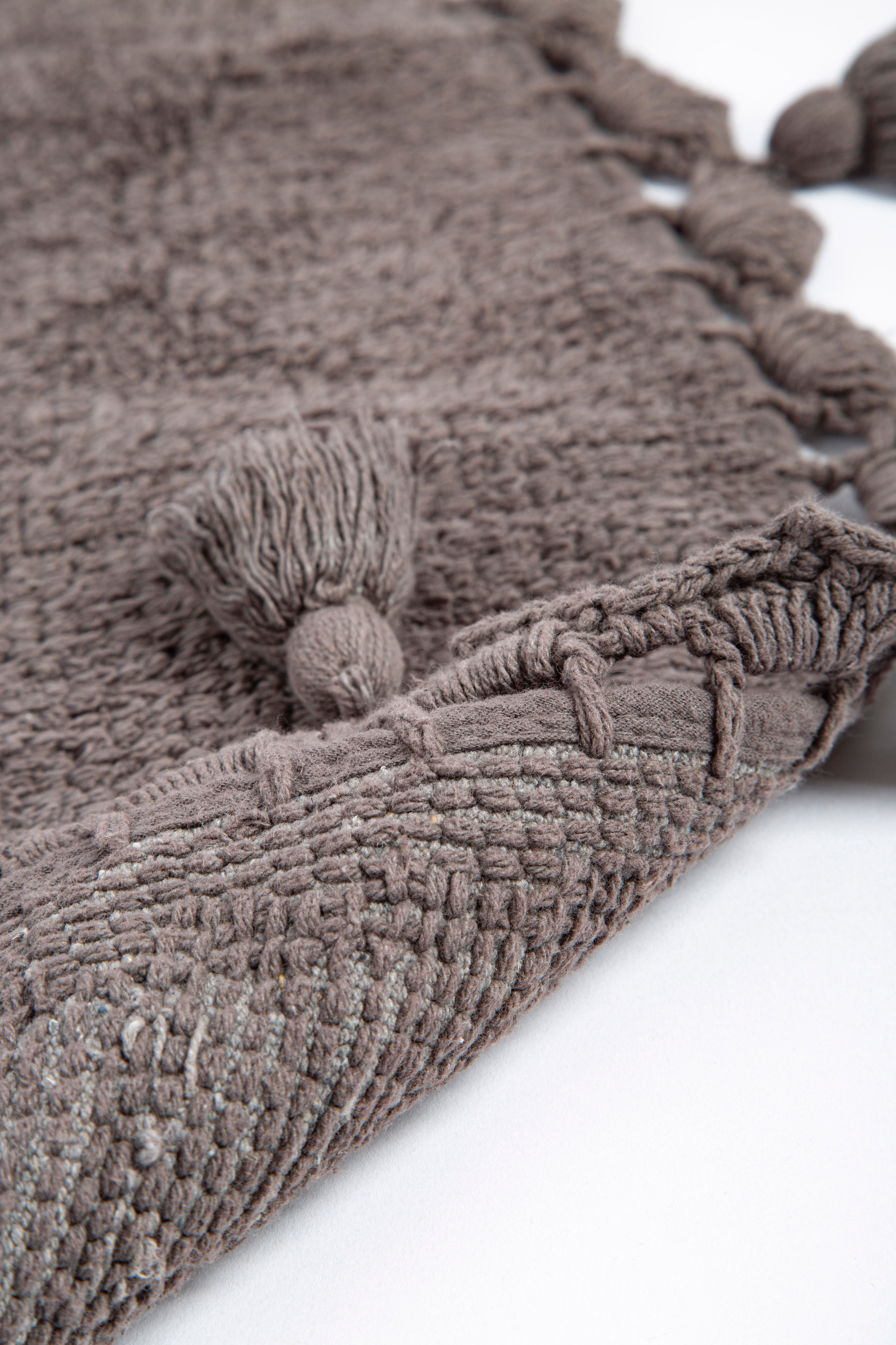 Irya-Lowell Yuvarlak Banyo Paspası %100 Pamuk 100x100 Antrasit-Paspas-6-Milagron.com