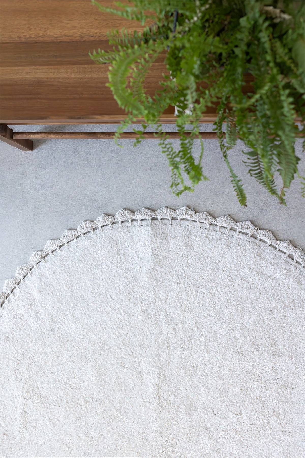 Irya-Lowie Yuvarlak Banyo Paspası %100 Pamuk 100x100 Ekru-Paspas-2-Milagron.com