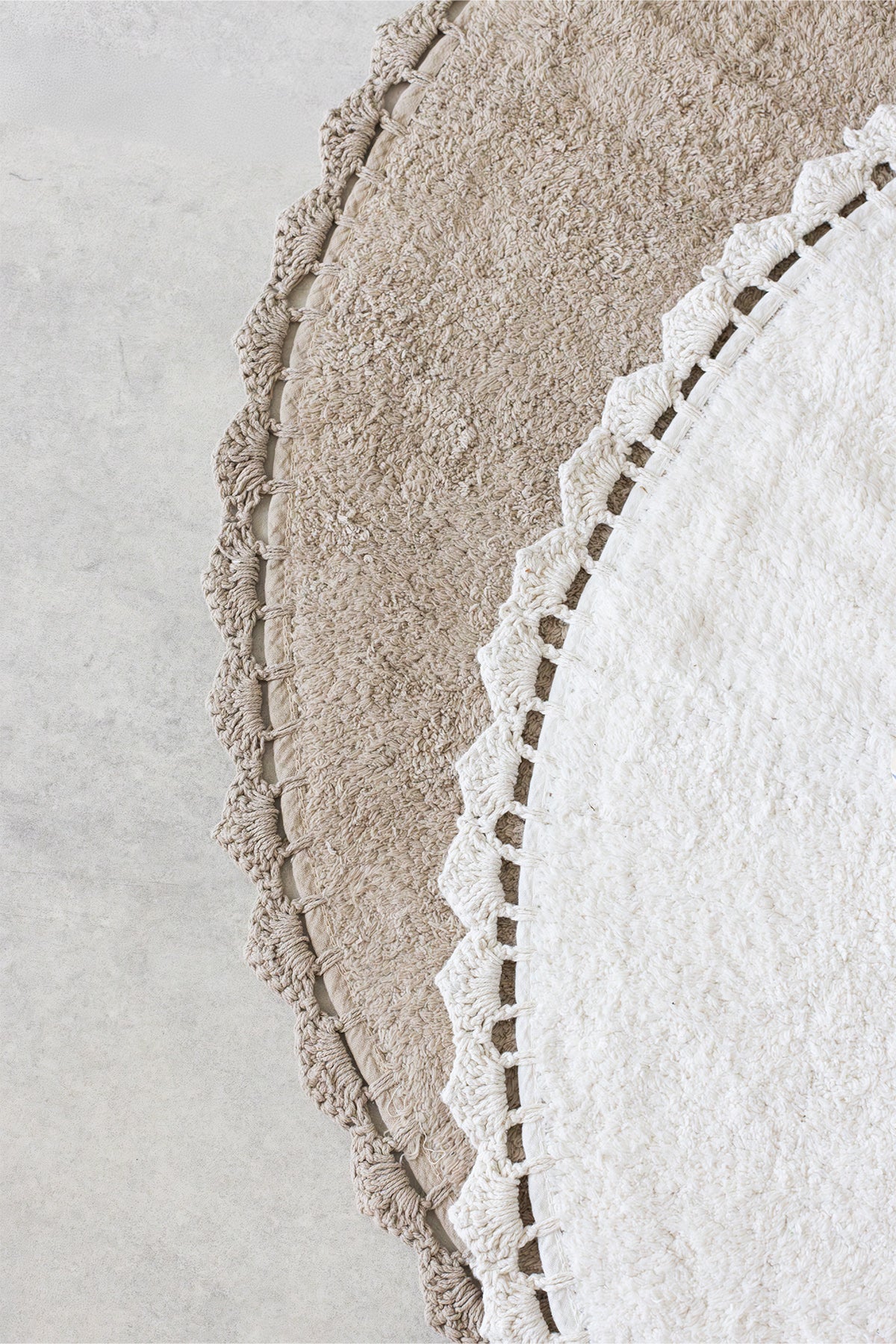 Irya-Lowie Yuvarlak Banyo Paspası %100 Pamuk 100x100 Ekru-Paspas-4-Milagron.com