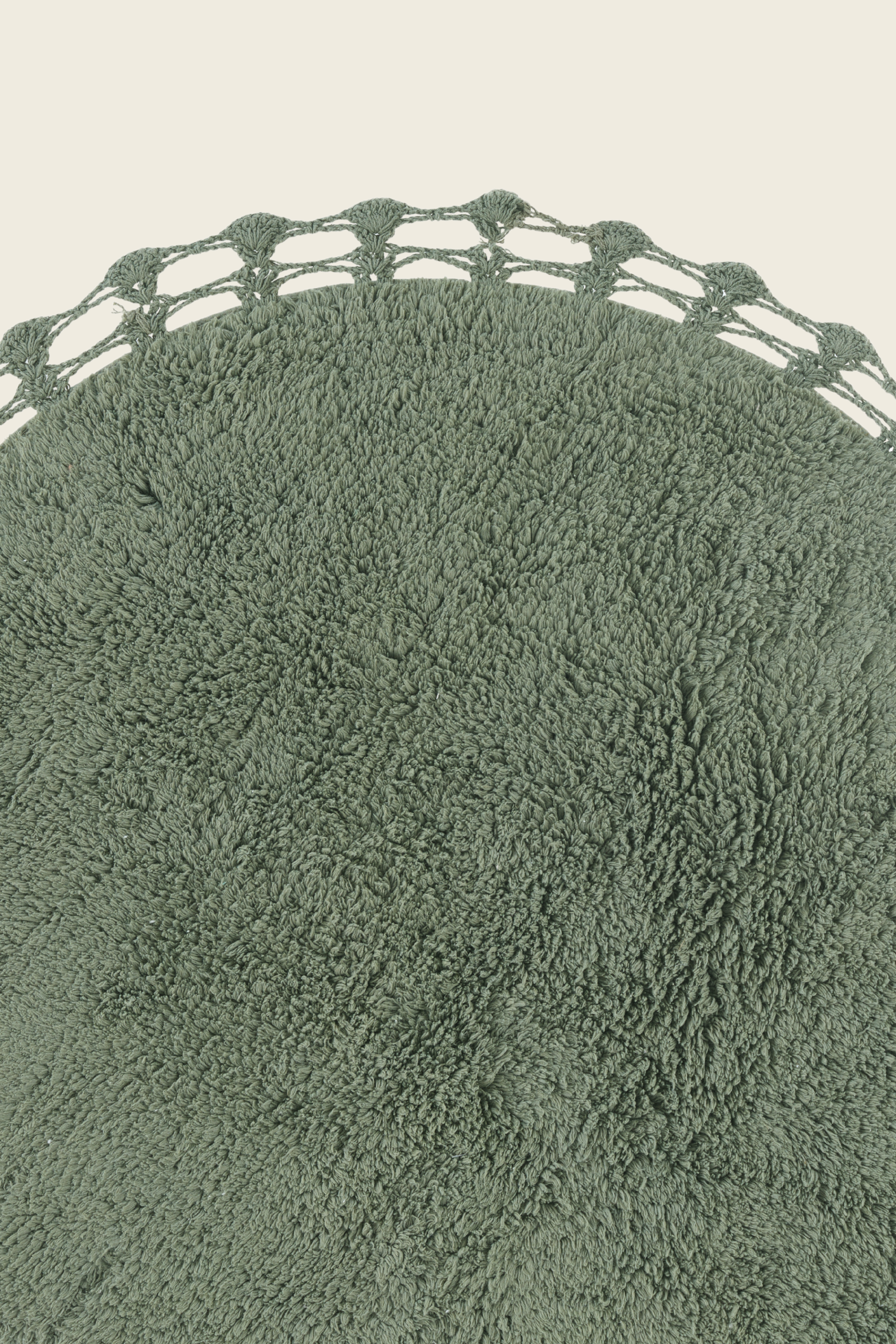 Irya-Luna Yuvarlak Banyo Paspası %100 Pamuk 90x90 Haki-Paspas-5-Milagron.com