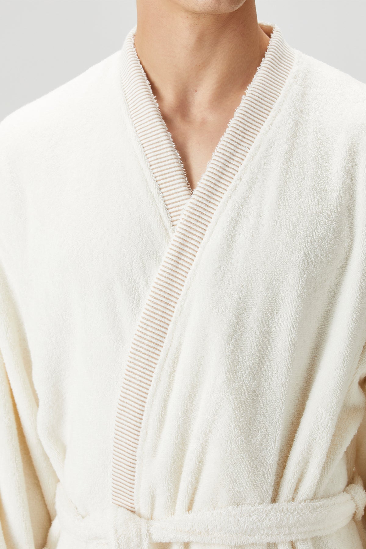 İRYA-Marble %100 Pamuk Erkek Bornoz Ekru-Bornoz-5-Milagron.com