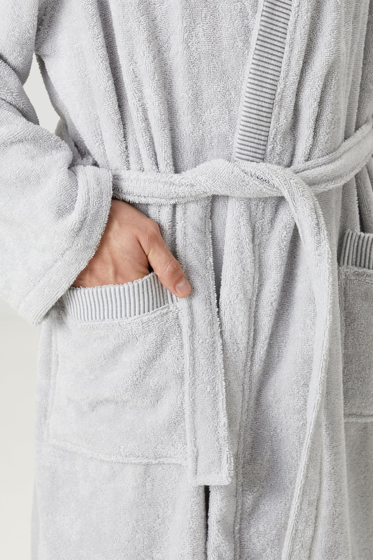 İRYA-Marble %100 Pamuk Erkek Bornoz Gri-Bornoz-6-Milagron.com