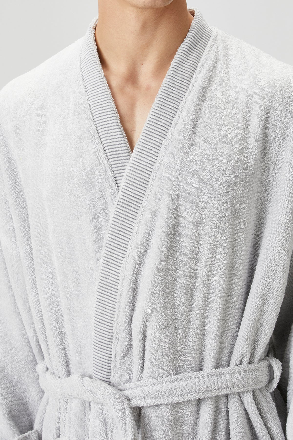 İRYA-Marble %100 Pamuk Erkek Bornoz Gri-Bornoz-7-Milagron.com